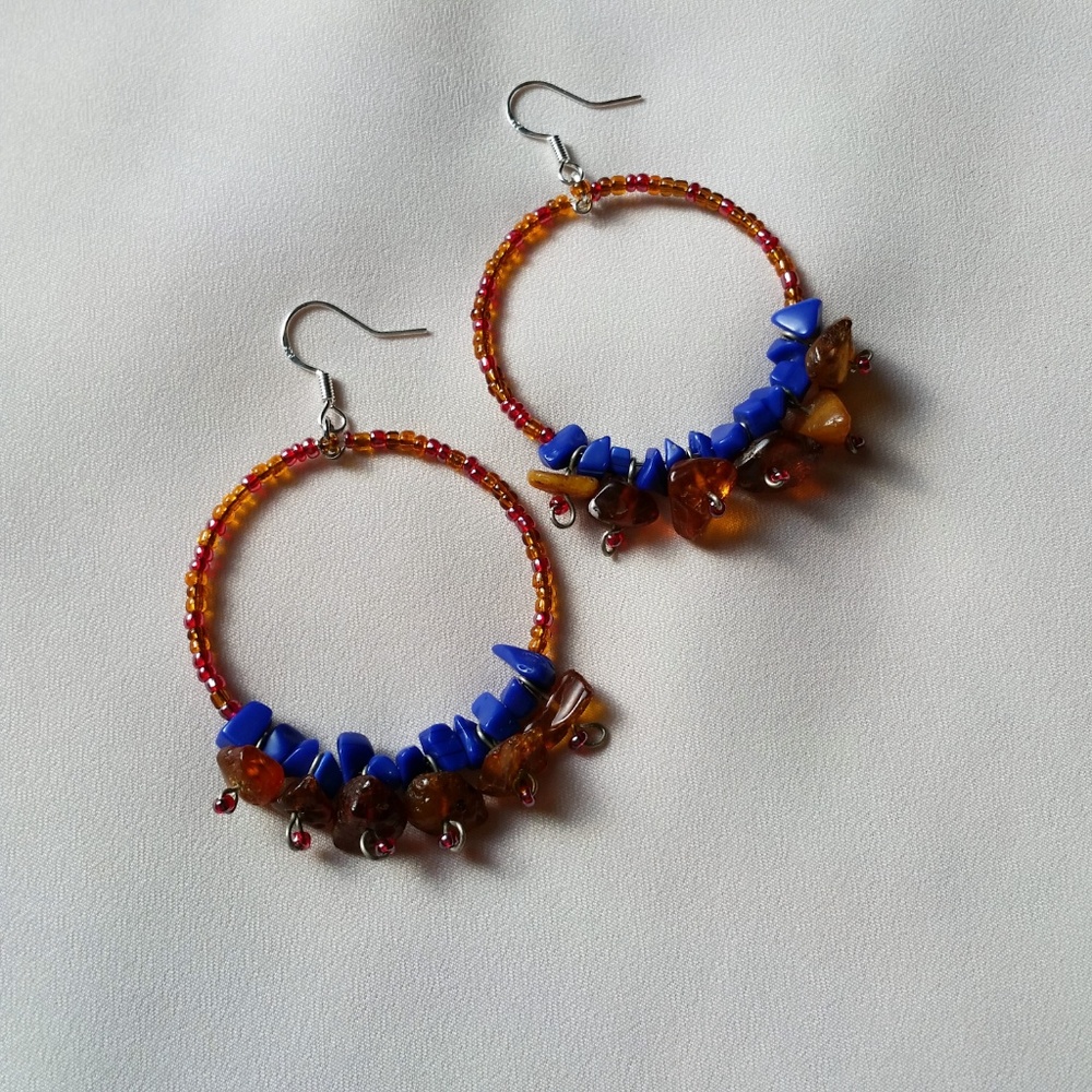 Baltic Amber hoop earrings